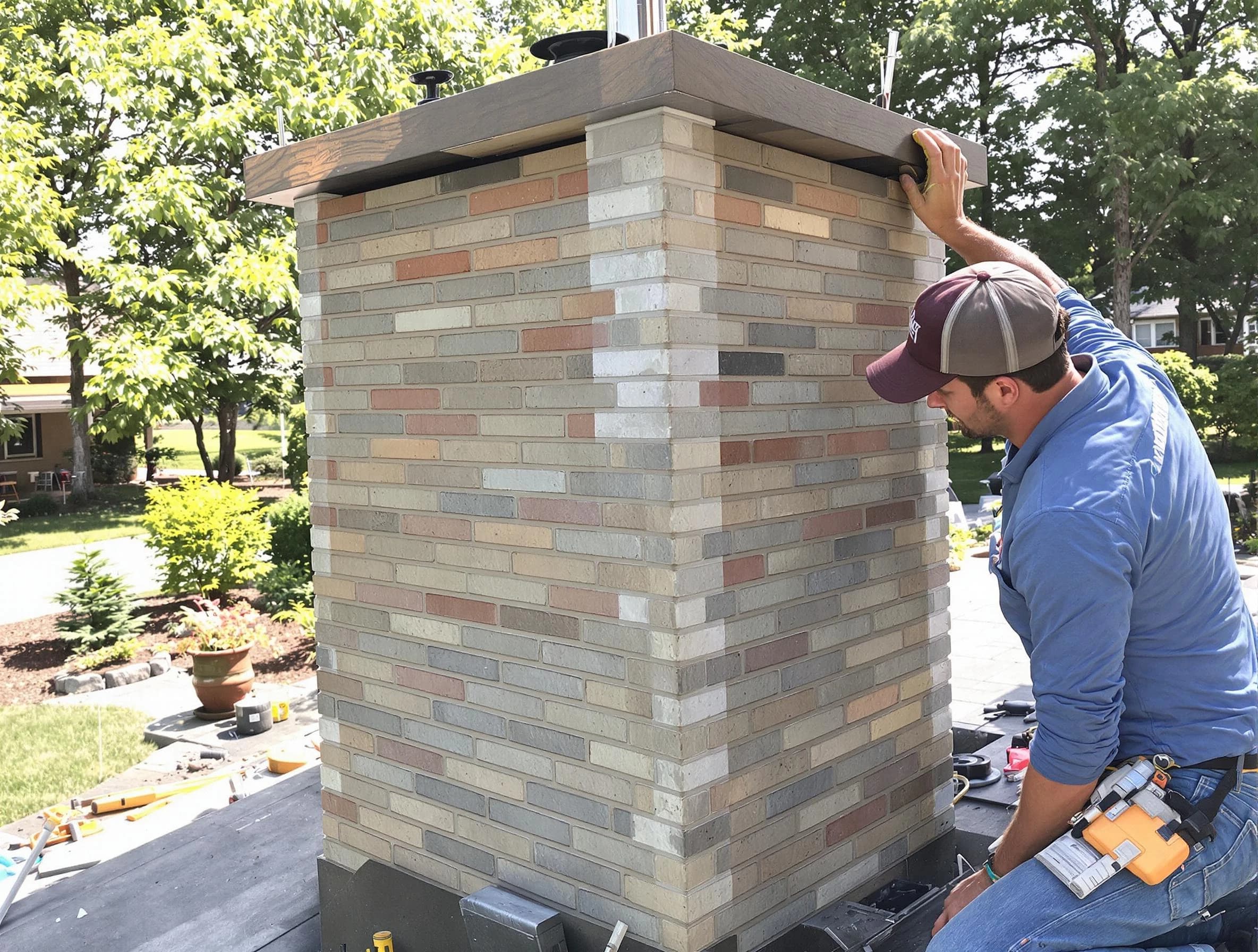 Stoughton Chimney Sweep completing a modern chimney remodel in Stoughton, MA