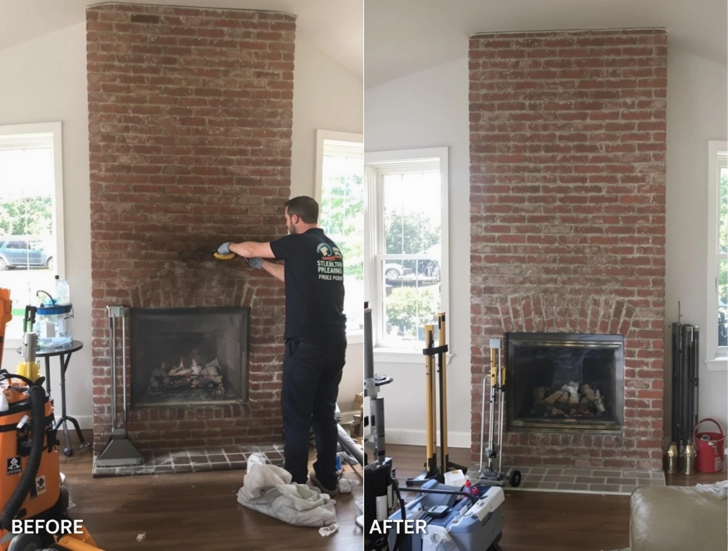 Finished chimney sweeping service by Stoughton Chimney Sweep in Stoughton, MA