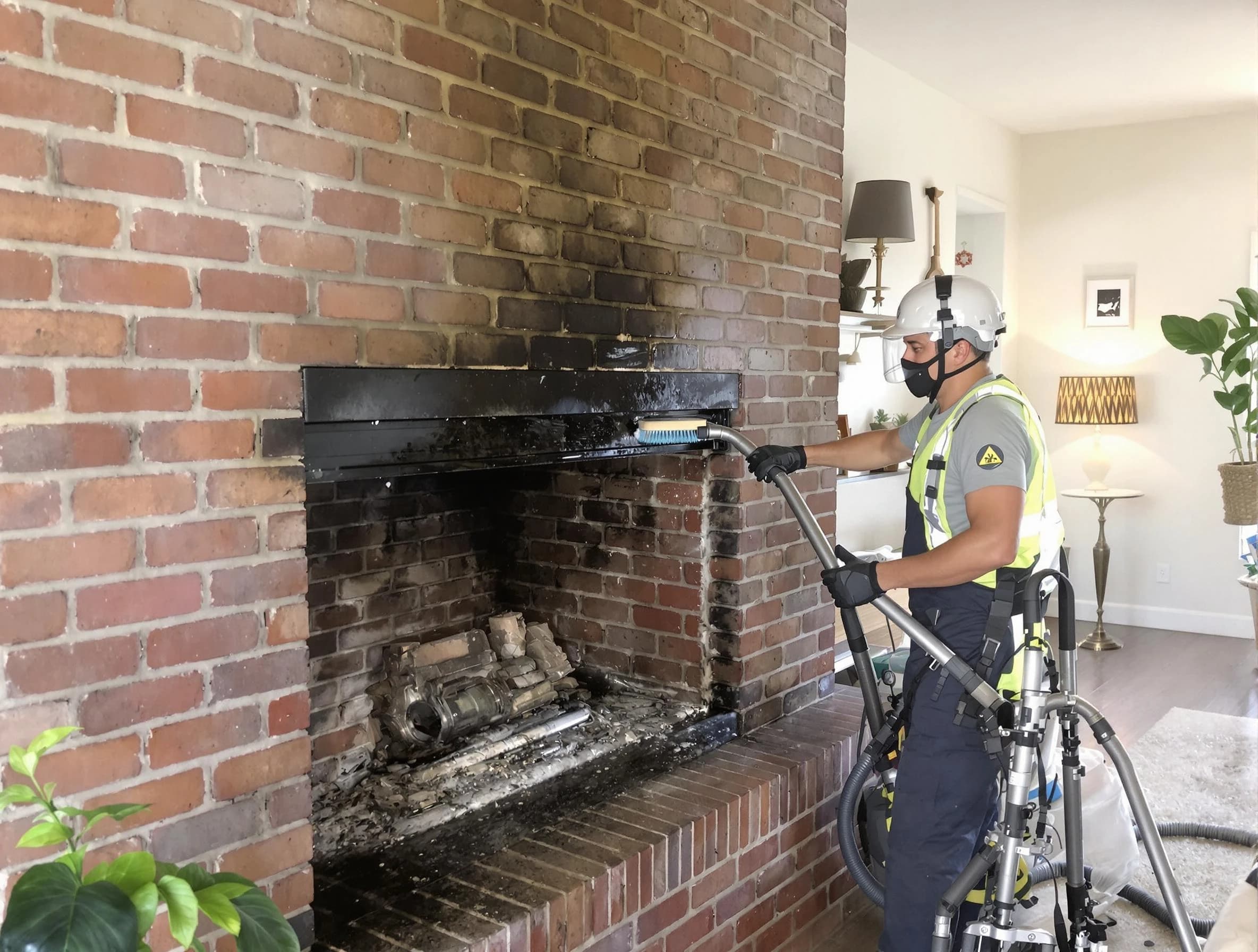 Stoughton Chimney Sweep providing fireplace cleaning services in Stoughton, MA