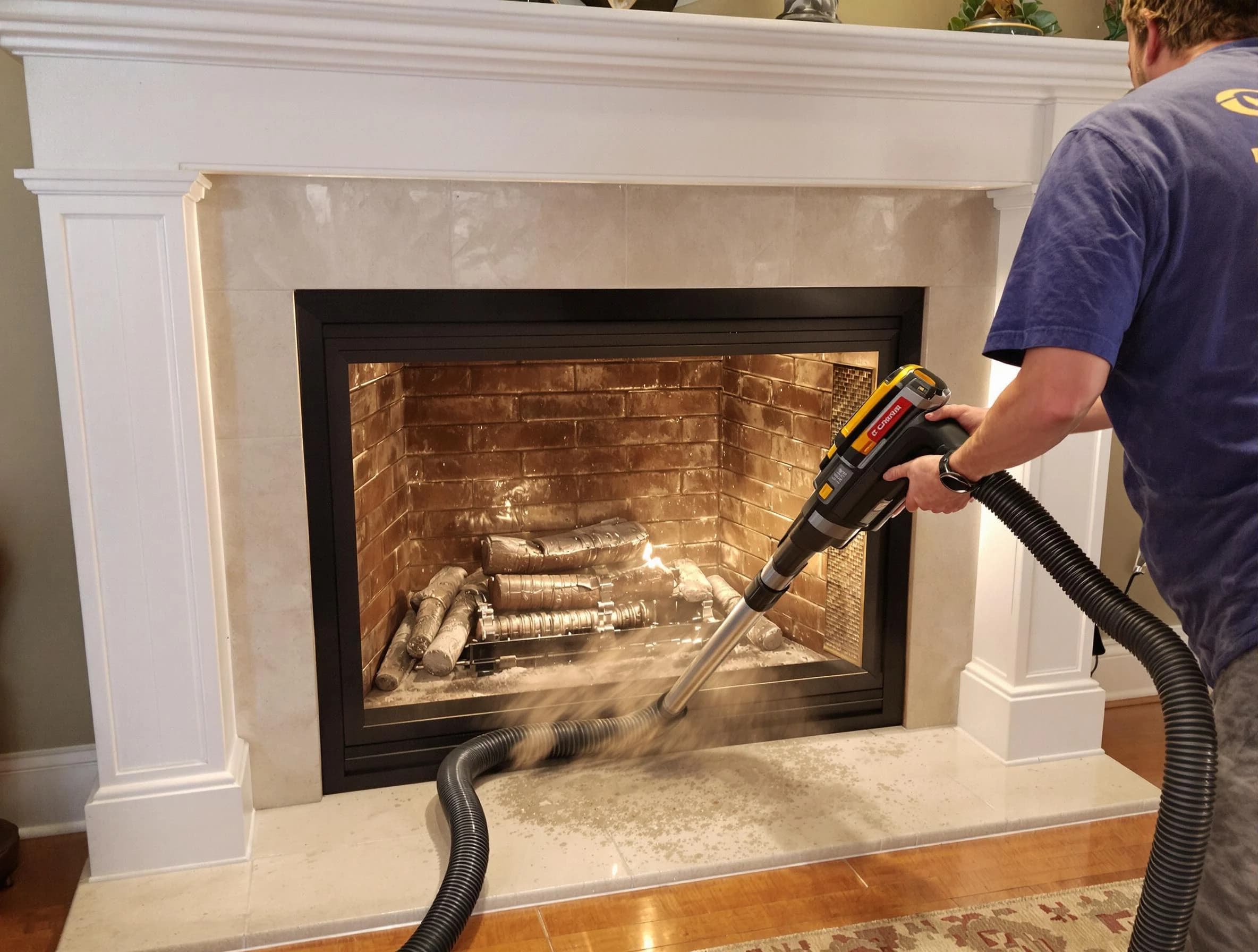 Fireplace cleaning performed by Stoughton Chimney Sweep in Stoughton, MA